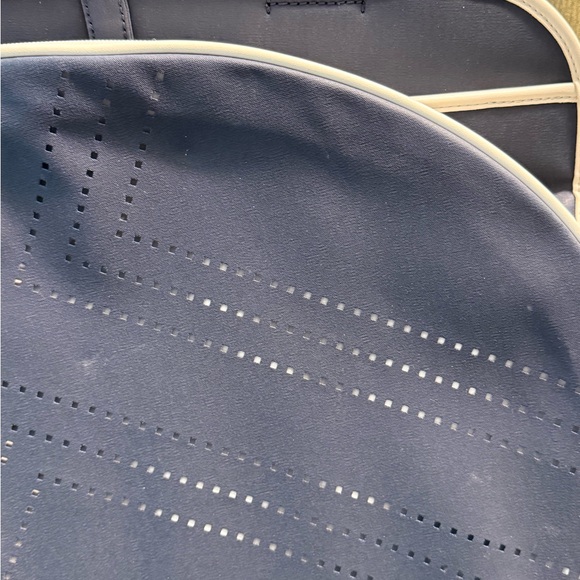 Tory Burch Convertible Perforated T-Tennis Tote in Navy Blue - Picture 8 of 9
